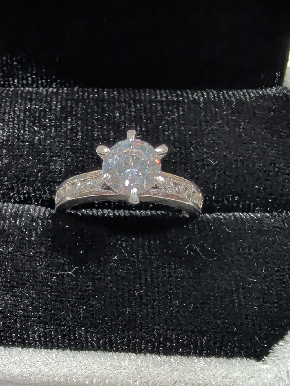 Classic Solitaire Round-Cut Clear CZ Engagement Ring - Sterling Silver